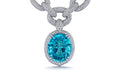 Bild in Galerie-Betrachter laden, Neon Paraiba Tourmaline Cross Necklace with D Flawless Diamonds set in 18K White Gold