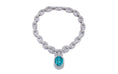 Bild in Galerie-Betrachter laden, Neon Paraiba Tourmaline Cross Necklace with D Flawless Diamonds set in 18K White Gold