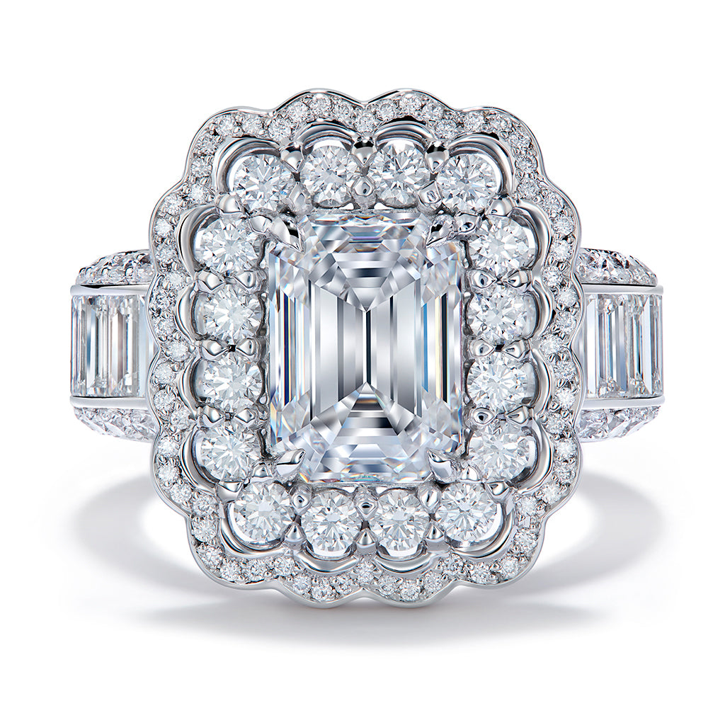 D Flawless Diamond Ring with D Flawless Diamonds set in 18K White