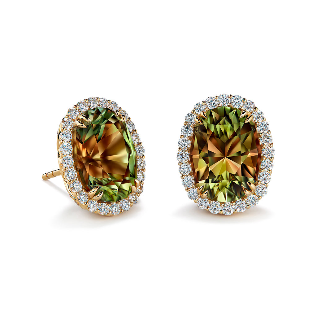 Zultanite® Earrings with D Flawless Diamonds set in 18K Yellow