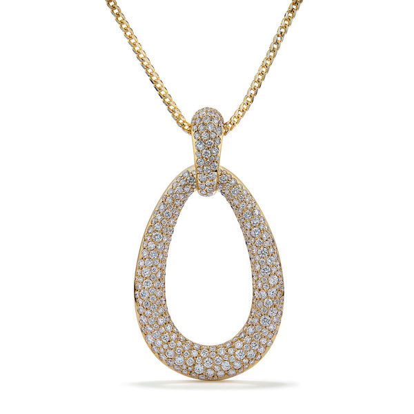 Raindrop D Flawless Diamond Necklace set in 18K Gold