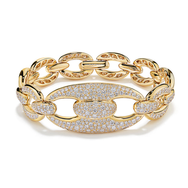 Fluidity D Flawless Diamond Bracelet set in 18K Yellow Gold