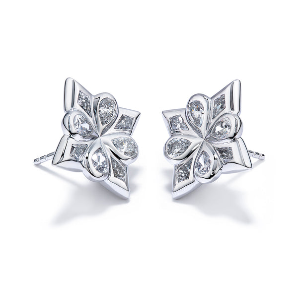 Starstruck D Flawless Diamond Earrings set in 18K White Gold