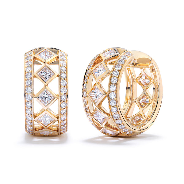 The Jester D Flawless Diamond Earrings set in 18K Gold