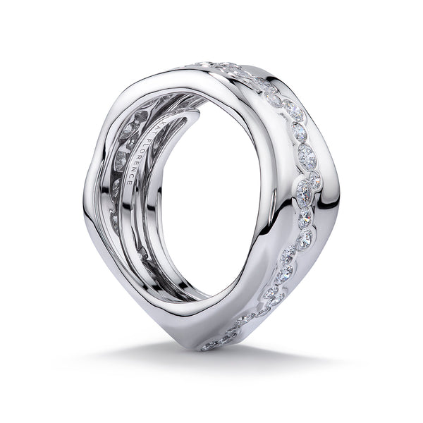 Mini Bubbles D Flawless Diamond Ring set in 18K White Gold
