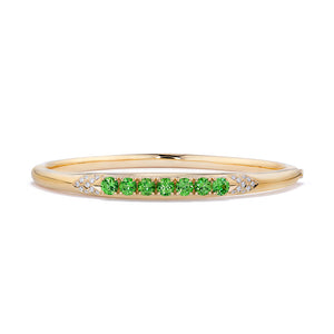 Demantoid Bangle with D Flawless Diamonds set in 18K Yellow Gold
