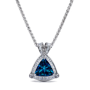 Santa Maria Aquamarine Necklace with D Flawless Diamonds set in 18K White Gold
