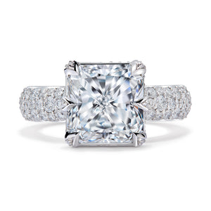 Asscher Brilliant Diamond Ring with D Flawless Diamonds set in Platinum