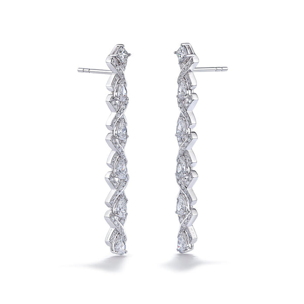 D Flawless Diamond Earrings set in 18K White Gold
