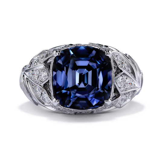 Spinel Ring with D Flawless Diamonds set in 18K White Gold