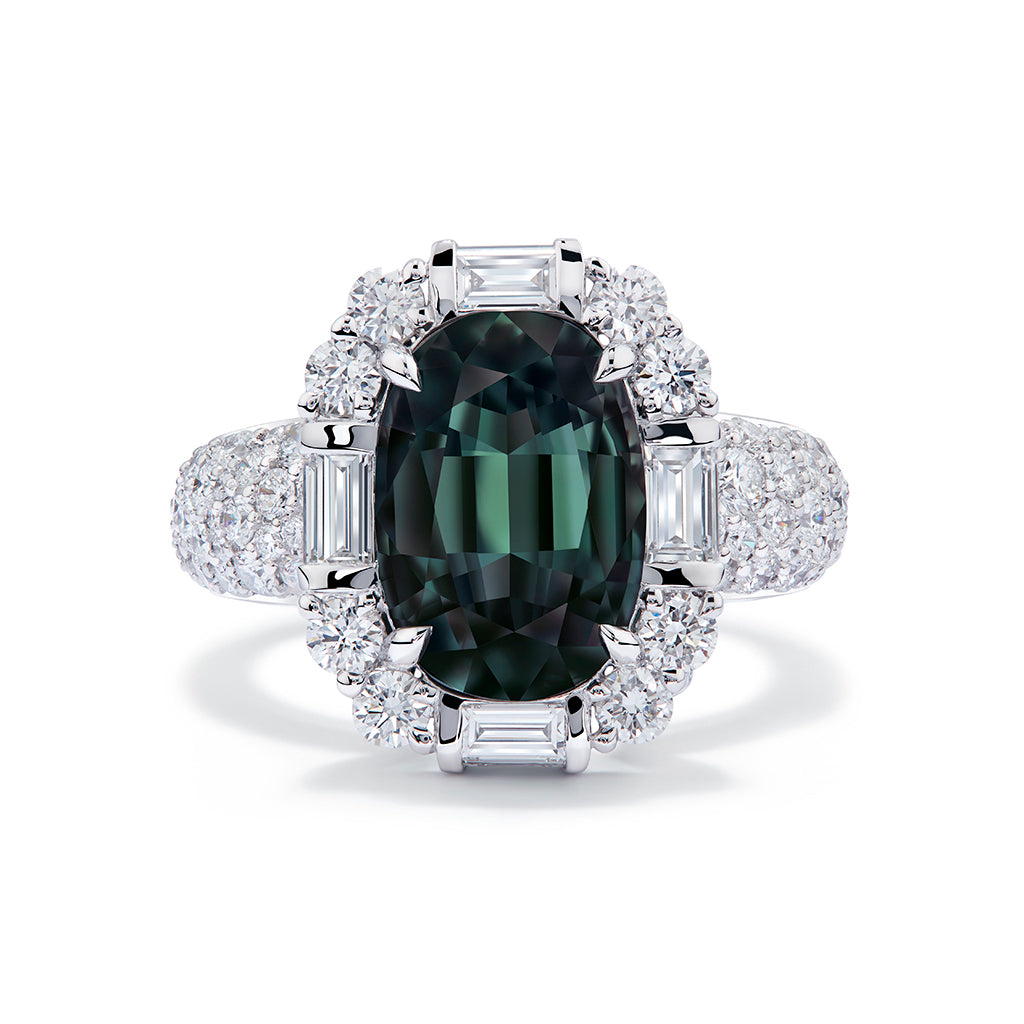 Musgravite Ring with D Flawless Diamonds set in 18K White Gold