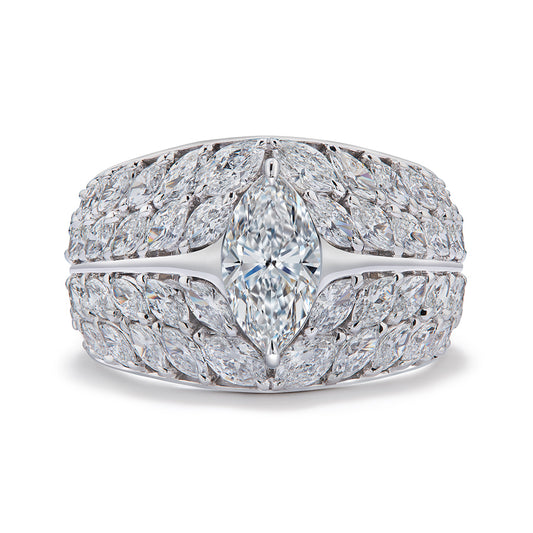 D Flawless Golconda Diamond Ring with D Flawless Diamonds set in 18K White Gold