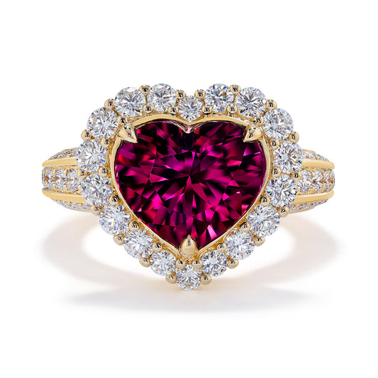 Ceylon Pinkish Purple Spinel Ring with D Flawless Diamonds set in 18K Yellow Gold
