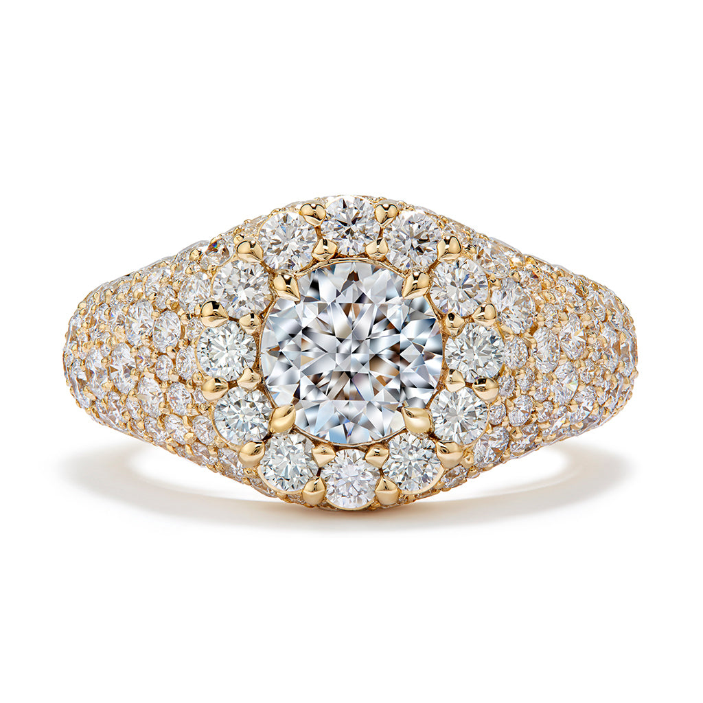 D Flawless Golconda Diamond Ring with D Flawless Diamonds set in 18K Yellow Gold