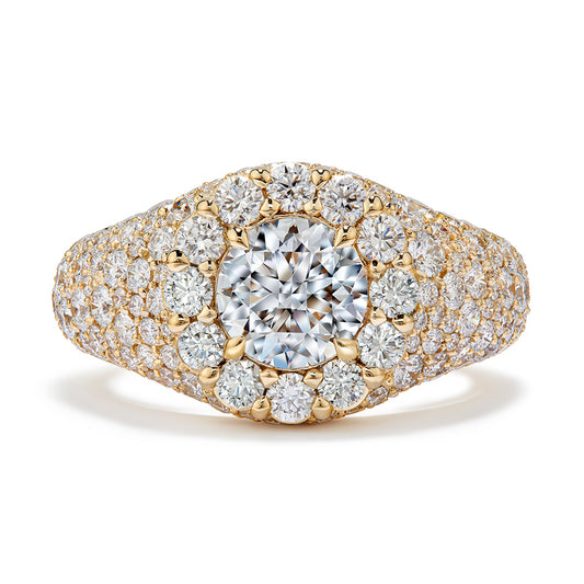D Flawless Golconda Diamond Ring with D Flawless Diamonds set in 18K Yellow Gold