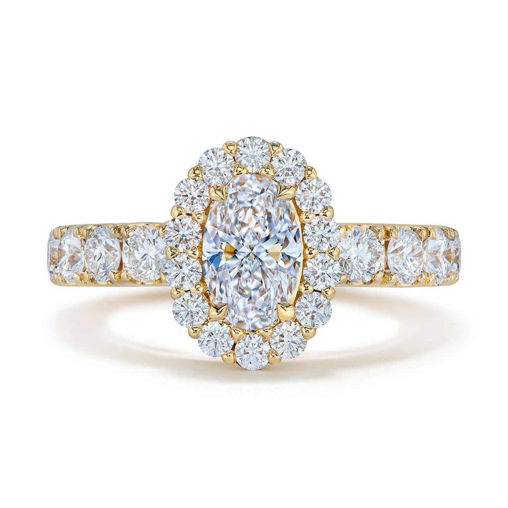 D Flawless Golconda Diamond Ring with D Flawless Diamonds set in 18K Yellow Gold