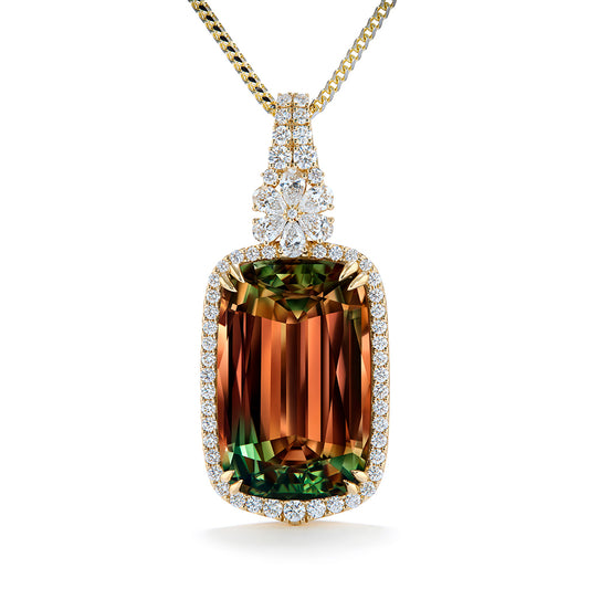 Zultanite Necklace with D Flawless Diamonds set in 18K Yellow Gold