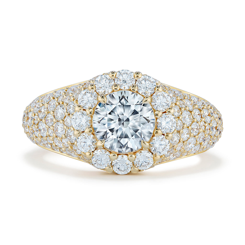 D Flawless Golconda Diamond Ring with D Flawless Diamonds set in 18K Yellow Gold