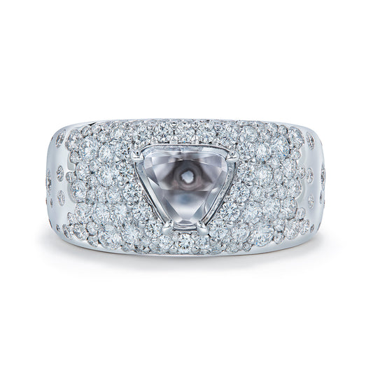 Trapiche Diamond Ring with D Flawless Diamonds set in 18K White Gold