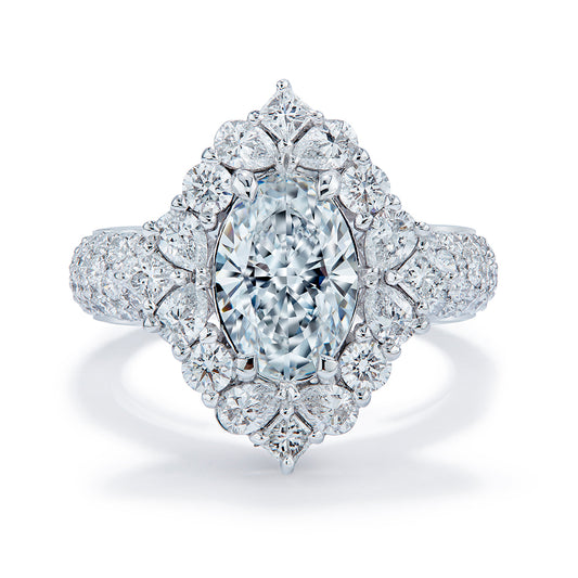 D Flawless Golconda Diamond Ring with D Flawless Diamonds set in 18K White Gold