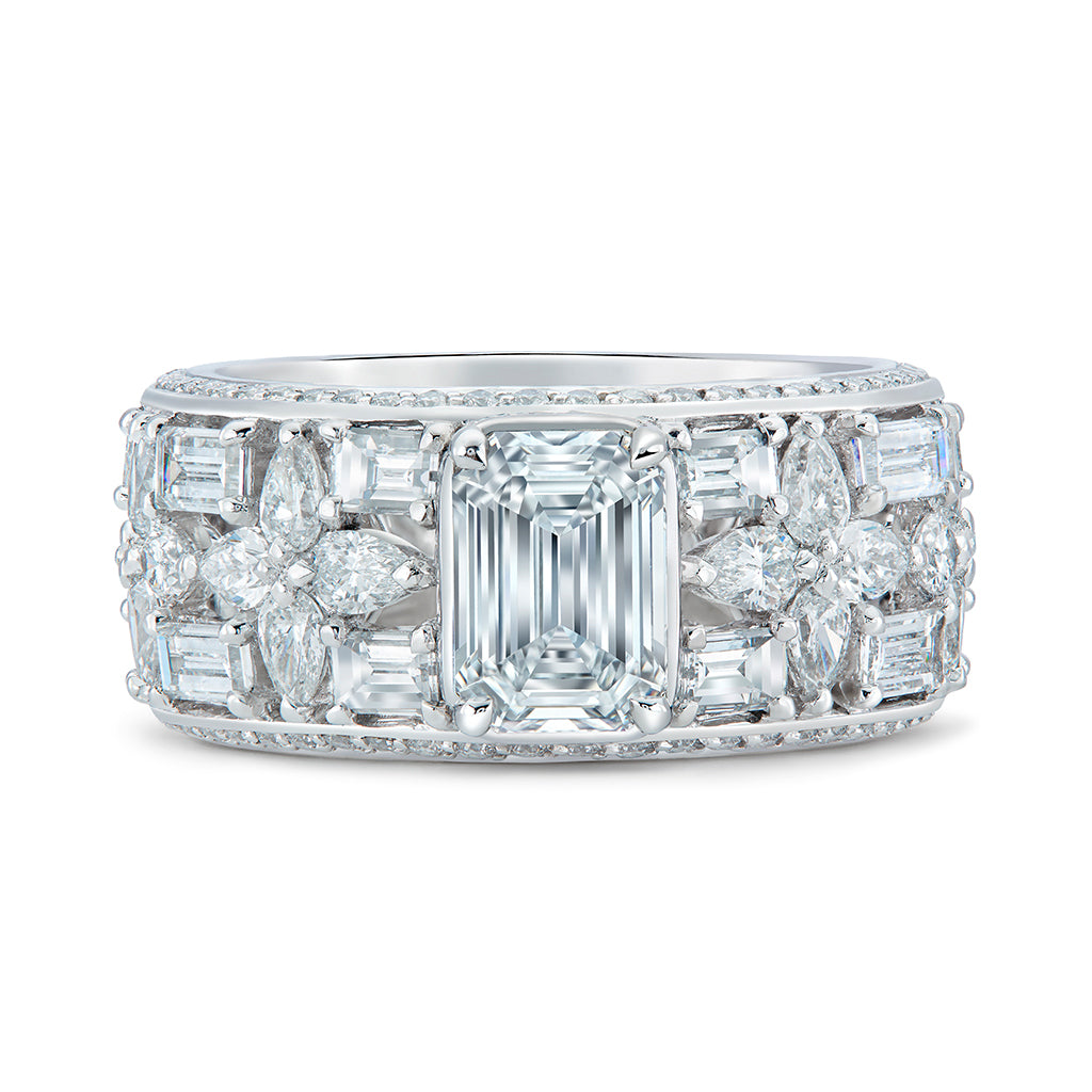 D Flawless Golconda Diamond Ring with D Flawless Diamonds set in Platinum