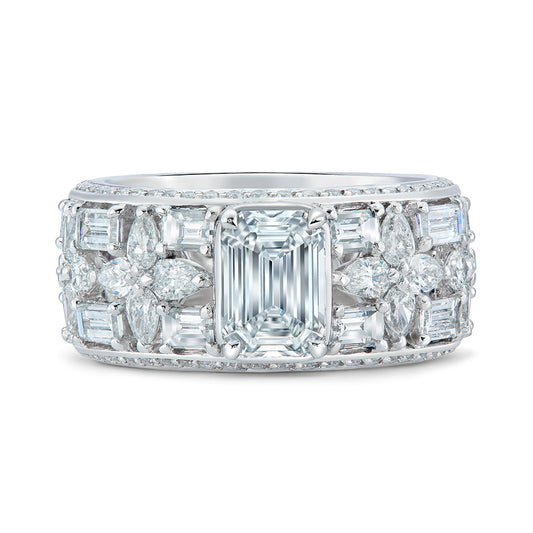 D Flawless Golconda Diamond Ring with D Flawless Diamonds set in Platinum