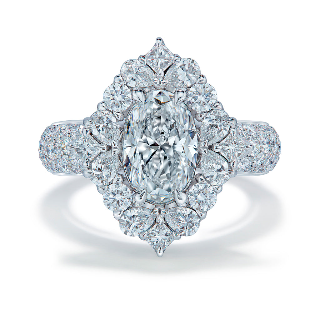 D Flawless Golconda Diamond Ring with D Flawless Diamonds set in 18K White Gold
