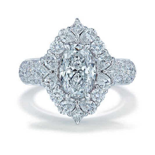 D Flawless Golconda Diamond Ring with D Flawless Diamonds set in 18K White Gold