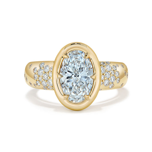 D Flawless Golconda Diamond Ring with D Flawless Diamonds set in 18K Yellow Gold