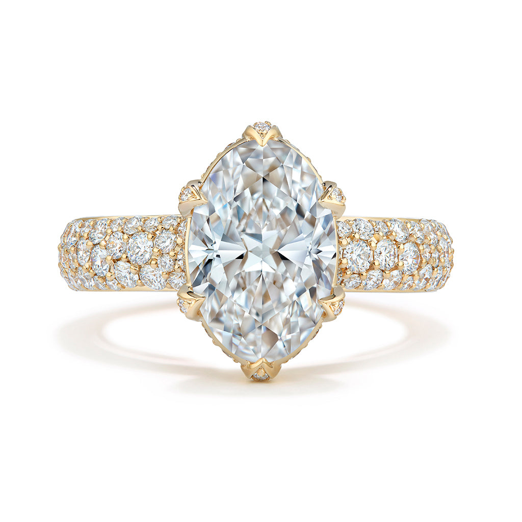 D Flawless Golconda Diamond Ring with D Flawless Diamonds set in 18K Yellow Gold