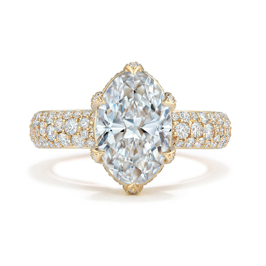 D Flawless Golconda Diamond Ring with D Flawless Diamonds set in 18K Yellow Gold