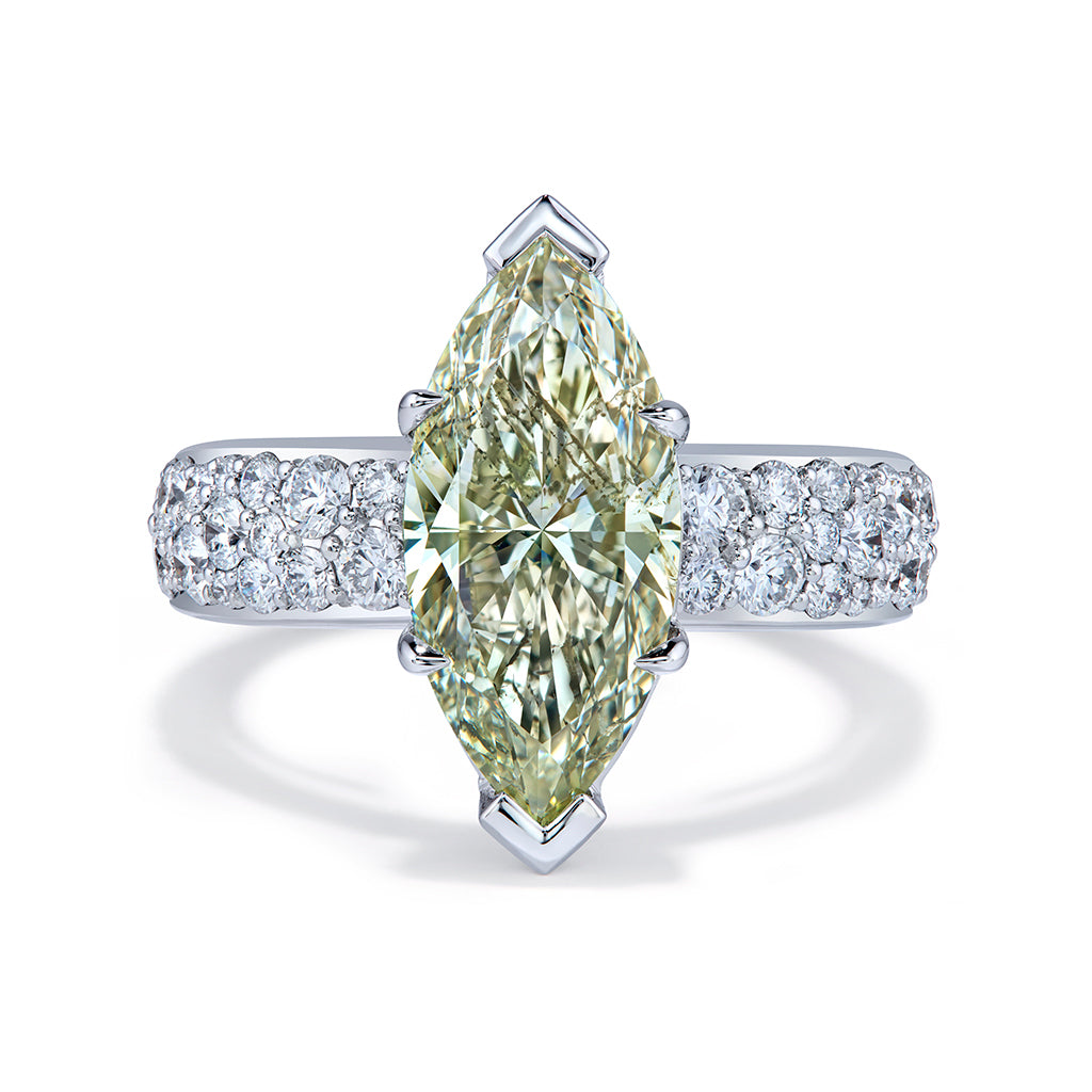 Argyle Salt And Pepper Diamond Ring with D Flawless Diamonds set in Platinum