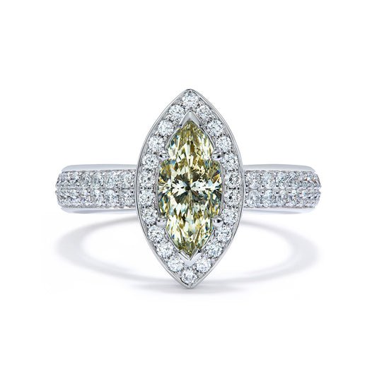 Argyle Salt And Pepper Diamond Ring with D Flawless Diamonds set in 18K White Gold