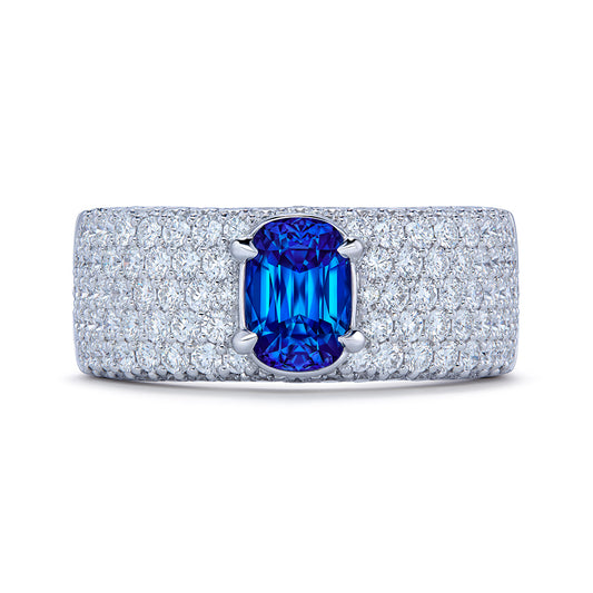 Burmese Color Change Natural Zircon Ring with D Flawless Diamonds set in 18K White Gold