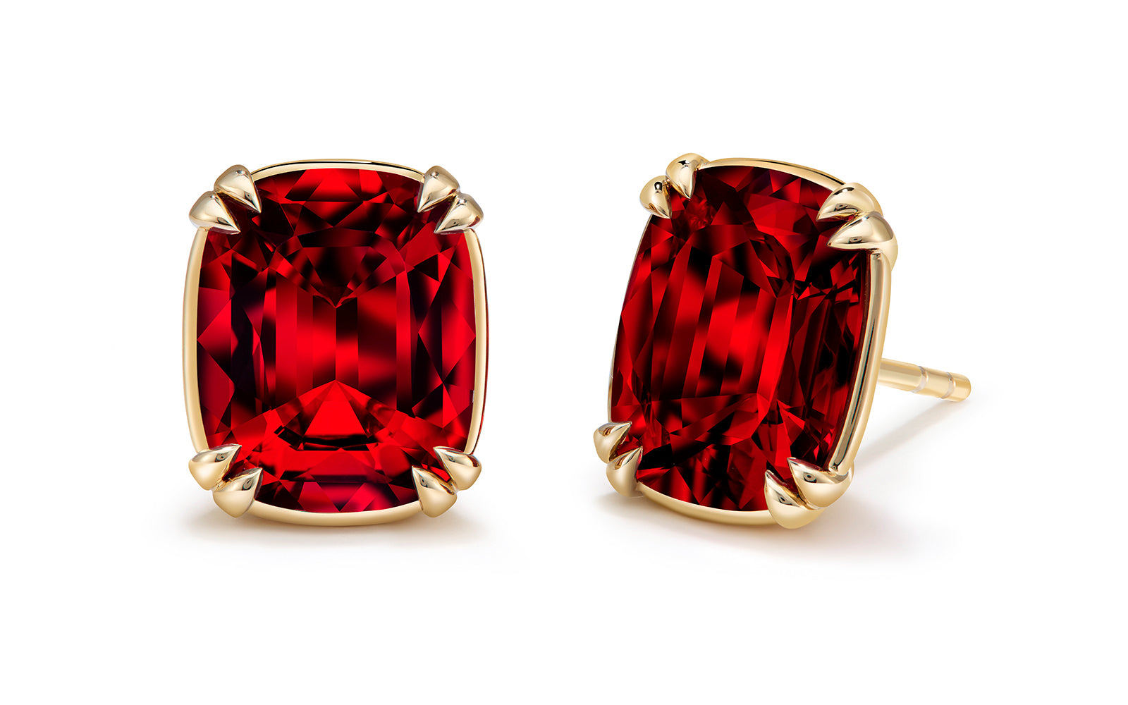Oregon Sunstone Earrings with D Flawless Diamonds set in 18K Yellow Gold