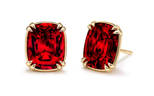 Oregon Sunstone Earrings with D Flawless Diamonds set in 18K Yellow Gold