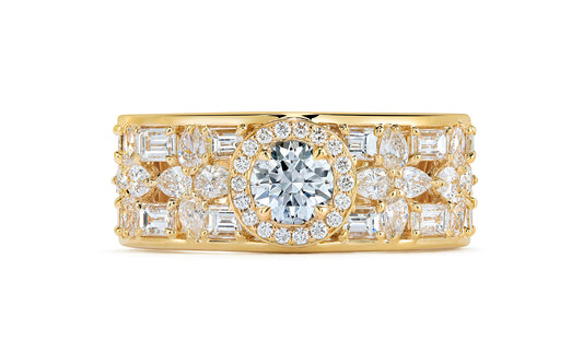 D Flawless Golconda Diamond Ring with D Flawless Diamonds set in 18K Yellow Gold