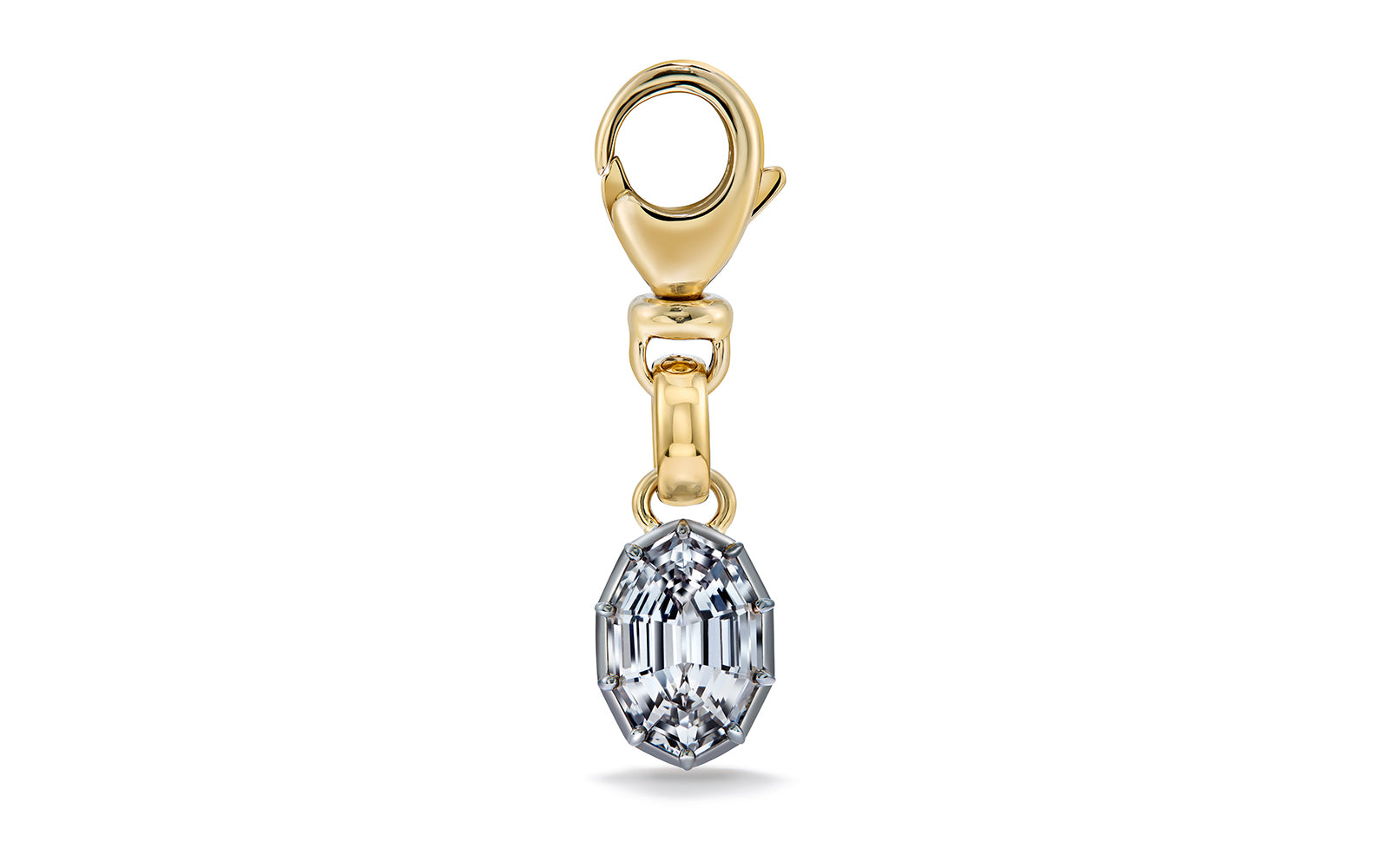 Neon White Tourmaline Pendant with D Flawless Diamonds set in 18K Yellow Gold