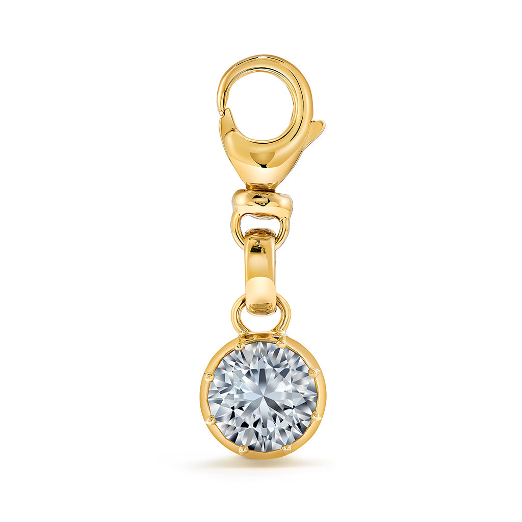 Neon White Tourmaline Pendant with D Flawless Diamonds set in 18K Yellow Gold