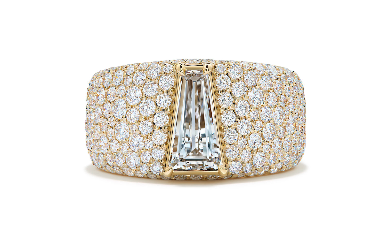 D Flawless Golconda Diamond Ring with D Flawless Diamonds set in 18K Yellow Gold