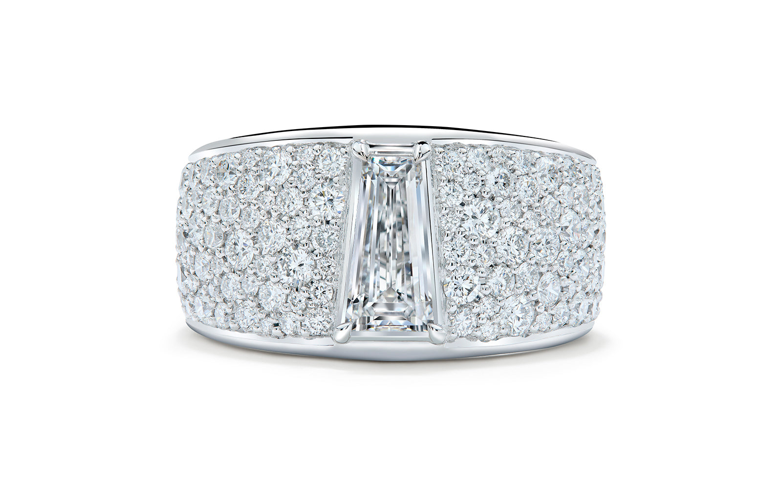 D Flawless Golconda Diamond Ring with D Flawless Diamonds set in 18K White Gold