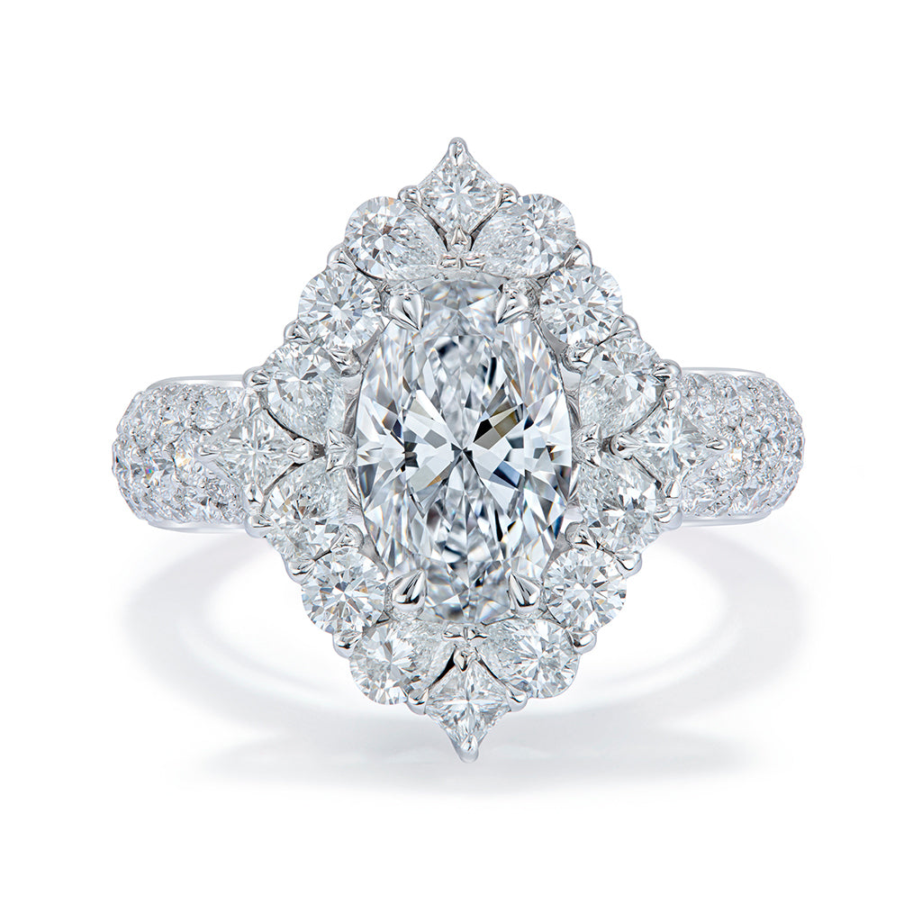 D Flawless Golconda Diamond Ring with D Flawless Diamonds set in 18K White Gold