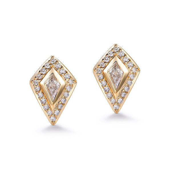 Golden Kites D Flawless Diamond Earrings set in 18K Yellow Gold