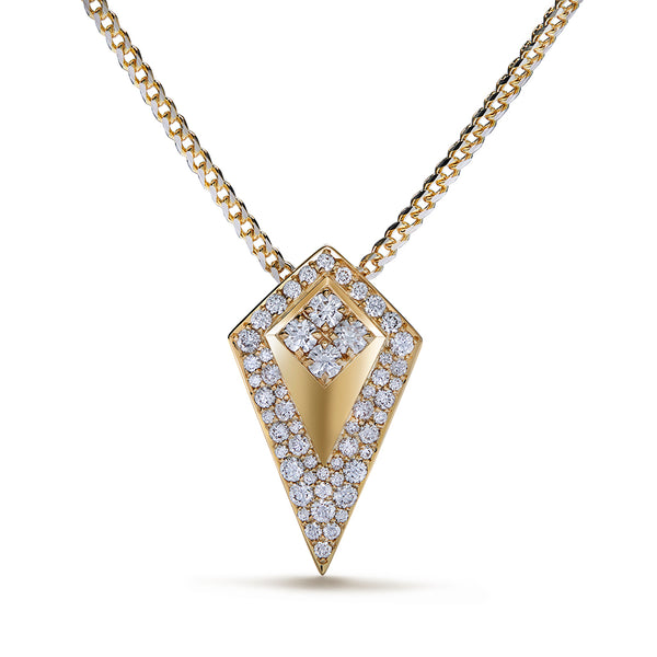 Golden Kite D Flawless Diamond Necklace set in 18K Yellow Gold
