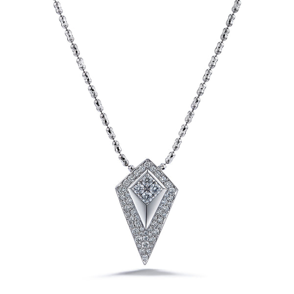 Golden Kite D Flawless Diamond Necklace set in 18K White Gold