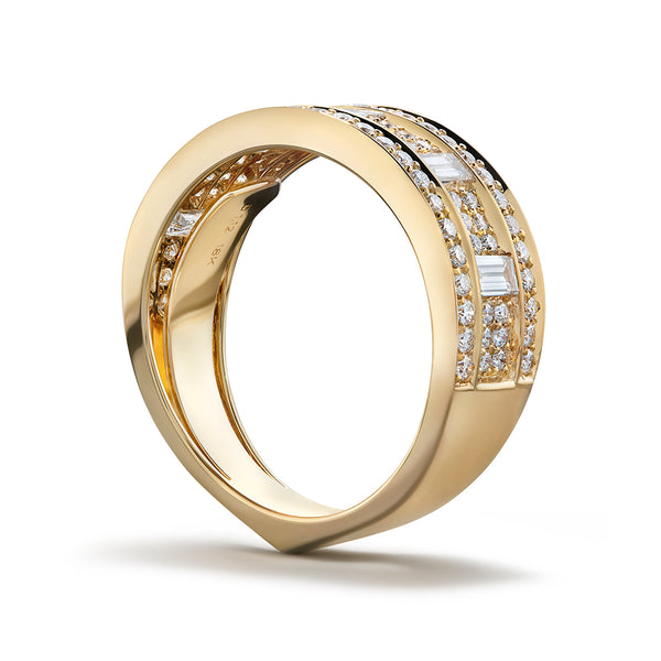 Symmetry D Flawless Diamond Ring set in 18K Yellow Gold