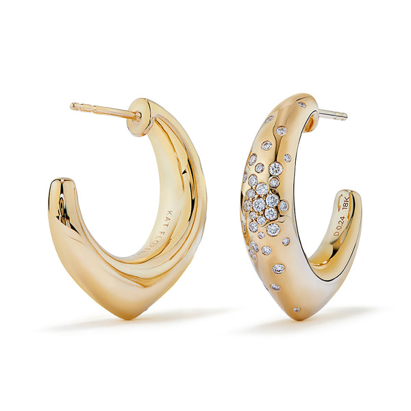 Dew Drop D Flawless Diamond Earrings set in 18K Yellow Gold