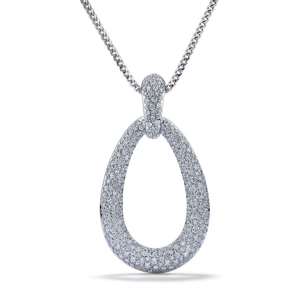 D Flawless Diamond Necklace set in 18K White Gold