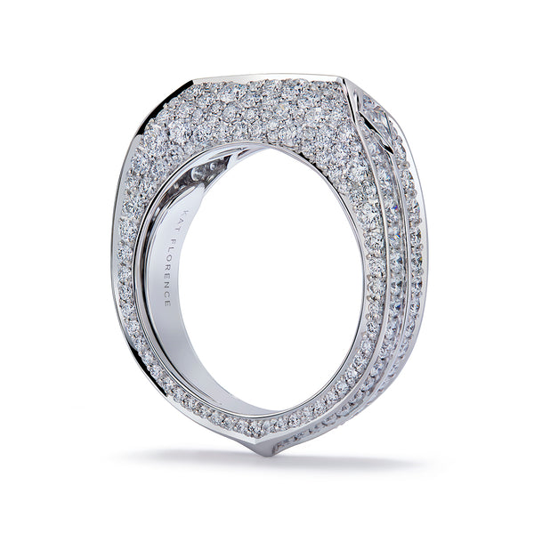 Diamond Stirrup D Flawless Diamond Ring set in 18K White Gold