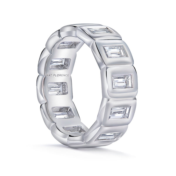 Baguette Eternity D Flawless Diamond Ring set in 18K Gold